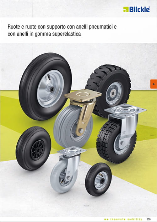 Capitolo 4 Ruote e ruote con supporto con anelli pneumatici e con anelli in gomma superelastica