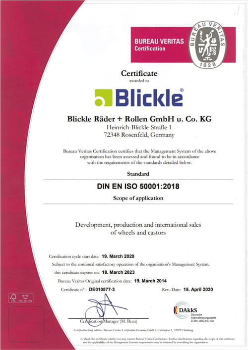 Certificato energetico DIN ISO 50001