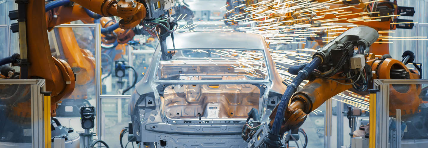 Ligne de production dans le secteur de la construction automobile :