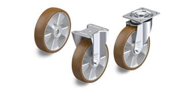 Serie di ruote e ruote con supporto ALB con rivestimento in poliuretano Blickle Besthane