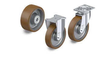 Serie di ruote e ruote con supporto GB con rivestimento in poliuretano Blickle Besthane