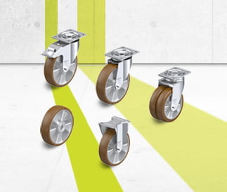 Serie di ruote e ruote con supporto ALB con rivestimento in poliuretano Blickle Besthane