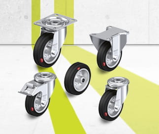 Serie di ruote e ruote con supporto per alte temperature VEHI